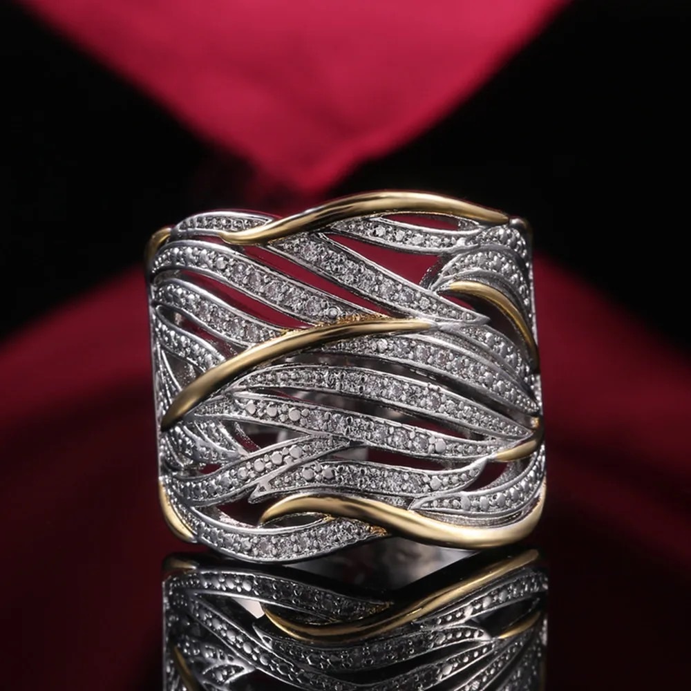 New Luxury 925 Silver Stackable Diamond Ring